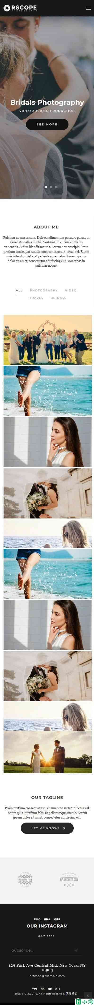 高端婚纱摄影机构网站模板-手机预览